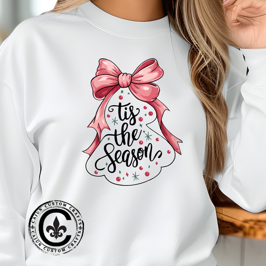 Festive Holiday Crewneck Sweatshirt - 'Tis the Season, Christmas Gift, Cozy Apparel, Winter Wear, Unisex Fashion