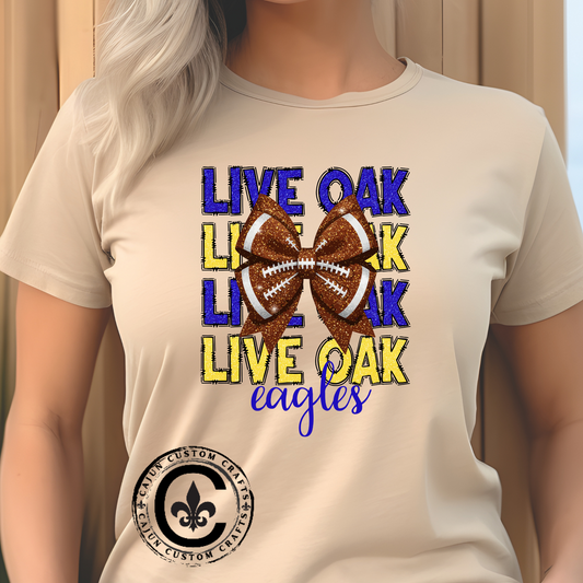 Live Oak Eagles Football Tee, Unisex Cotton Shirt, Sports Fan Apparel, Game Day Outfit, Team Spirit Clothing