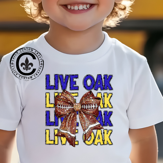 Live Oak Eagles Football Tee for Kids, Youth Sports Shirt, Fun Game Day Outfit, Birthday Gift, Team Spirit Apparel, Family Sportswear