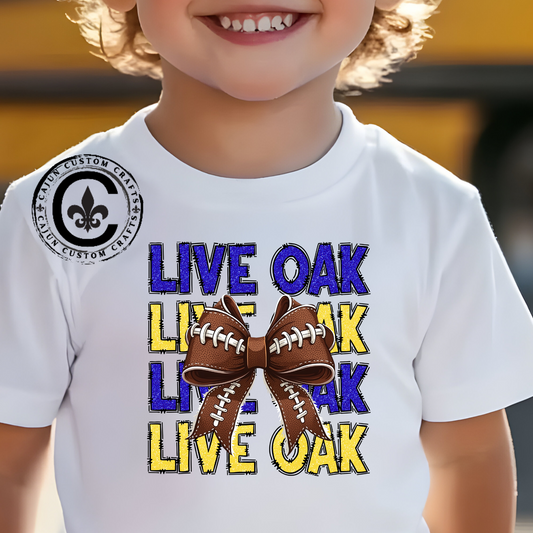Live Oak Eagles Football Tee for Kids, Youth Sports Shirt, Fun Game Day Outfit, Birthday Gift, Team Spirit Apparel, Family Sportswear