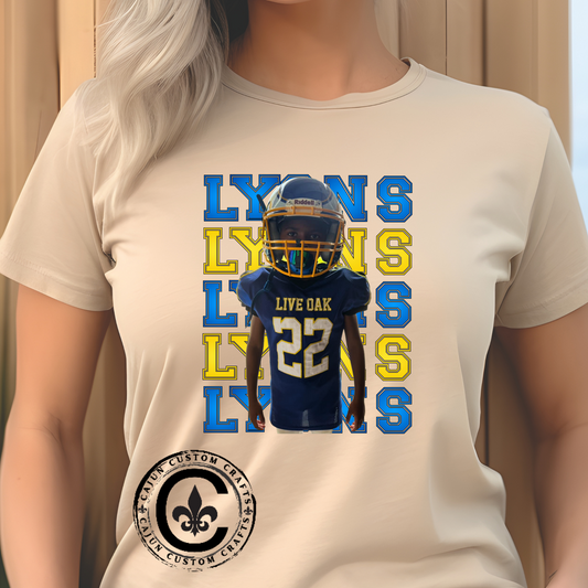 Personalized Football Player Unisex tshirt, add your player's picture and last name or whatever you want we love custom designs