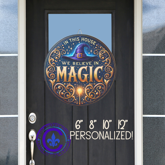 Halloween Welcome wooden door sign, mantle, entry table, decor, Magic, Witch Hat, Spells