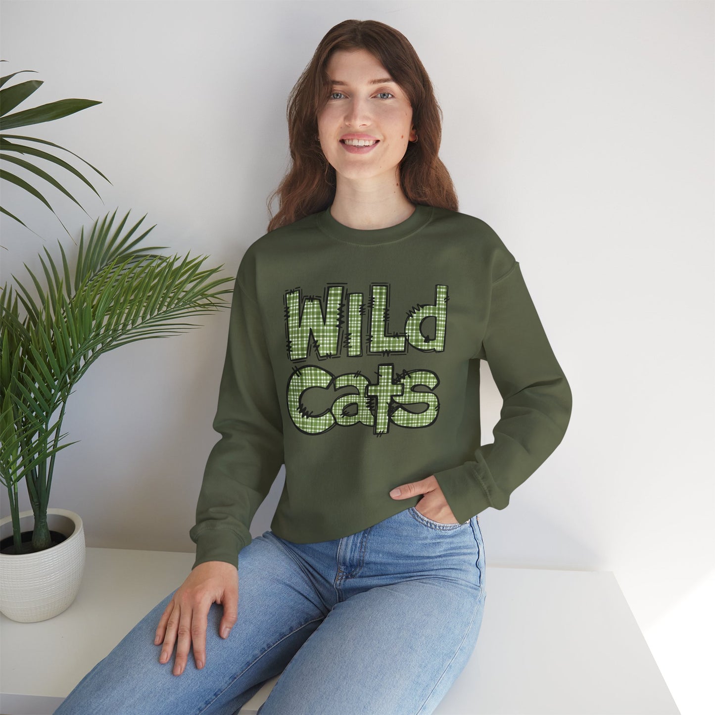 Wild Cats Crewneck Sweatshirt, Cozy Unisex Sweatshirt, Perfect Gift for Birthdays, Casual Wear, Wildcat Theme Apparel, Walker, La WHS, WJH