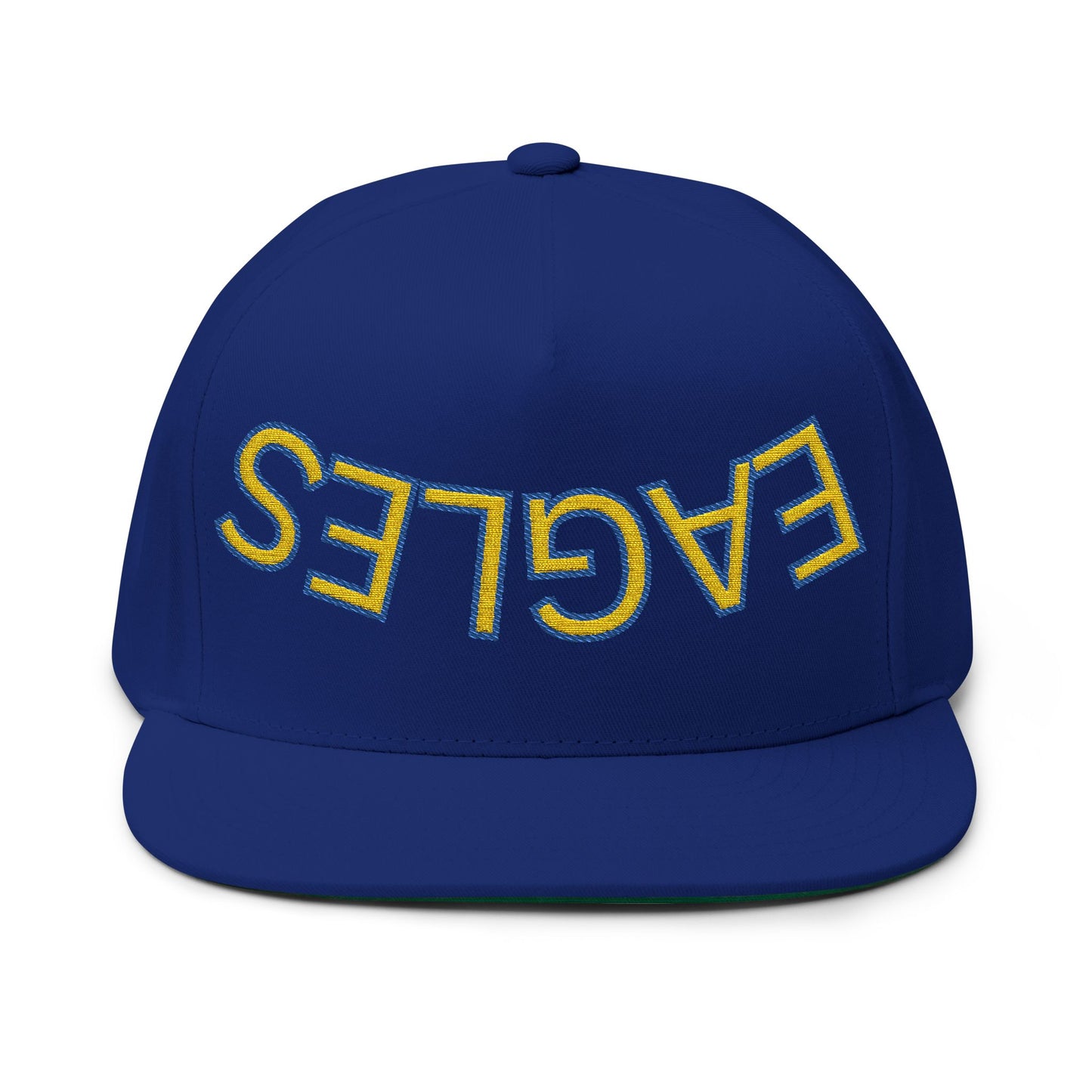 Upside down Eagles, Embroidered Flat Bill Cap, Trendy Baseball Hat, Casual Streetwear Cap, Gift for Sports Fans, Unique Headwear