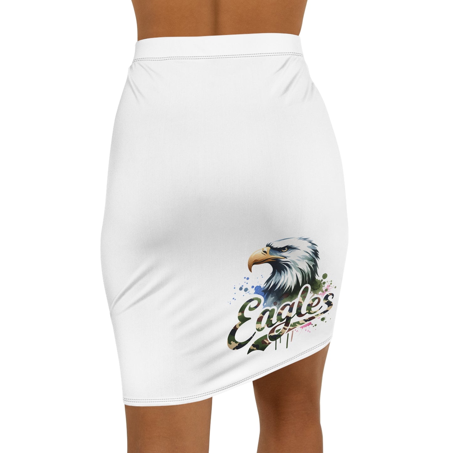 Eagles, Camo Women's Pencil Skirt, Stylish Skirt for Office, Fun Night Out,