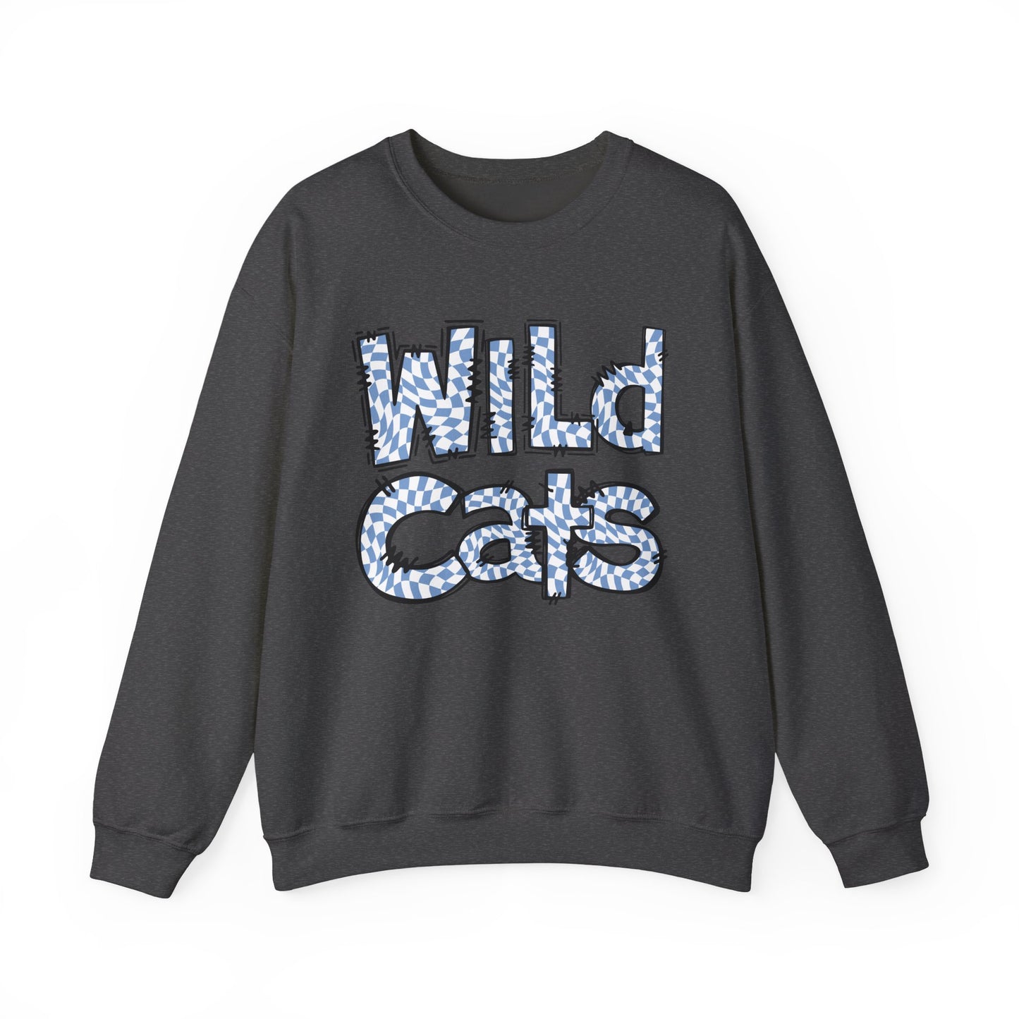 SAMS Wildcats Crewneck Sweatshirt with Heart Design, Comfortable Unisex Sweatshirt, Perfect Gift for School Spirit