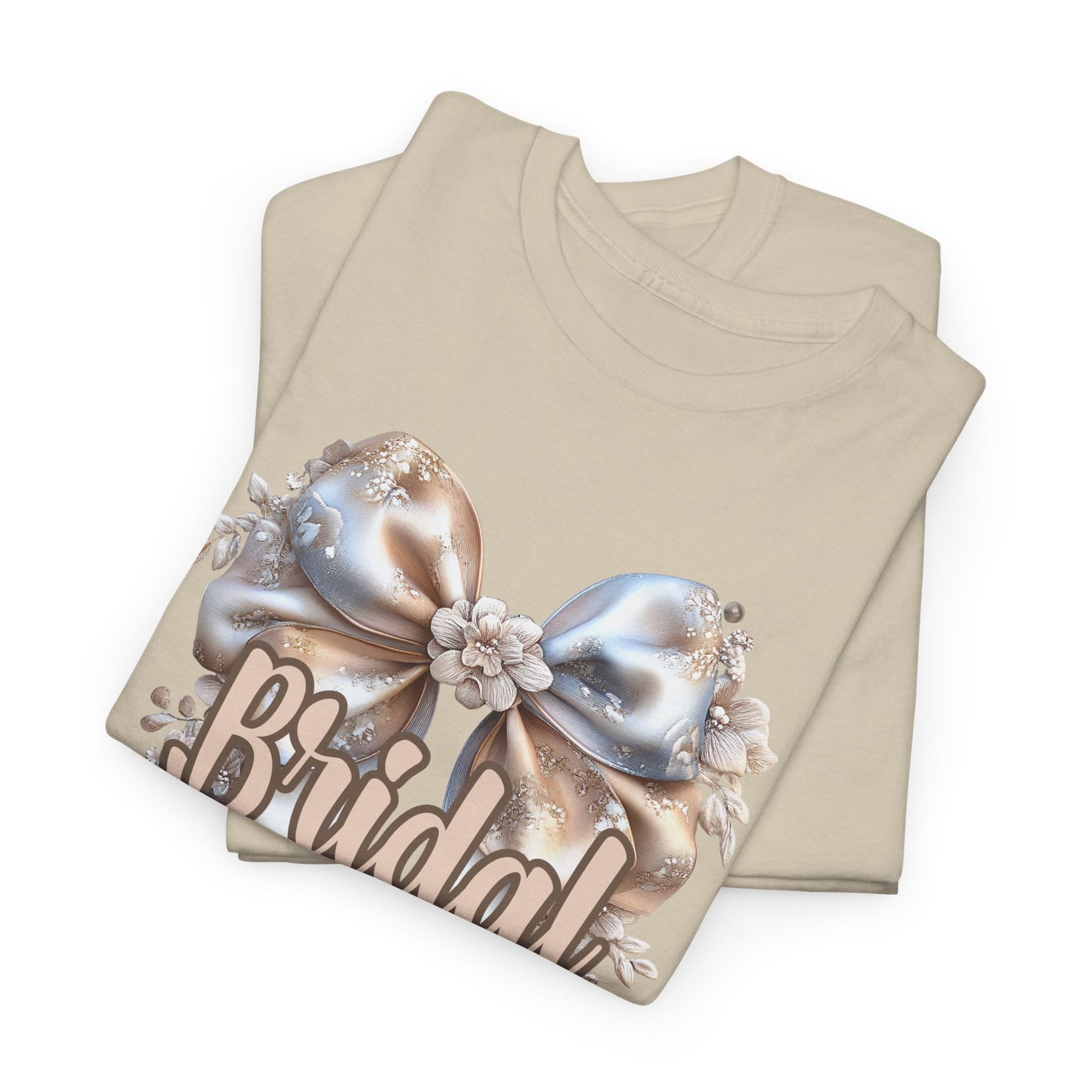 Bridal Party Bow Unisex Heavy Cotton Tee, Wedding Gift, Bridal Shower Tee, Engagement Outfit, Bachelorette Party Apparel