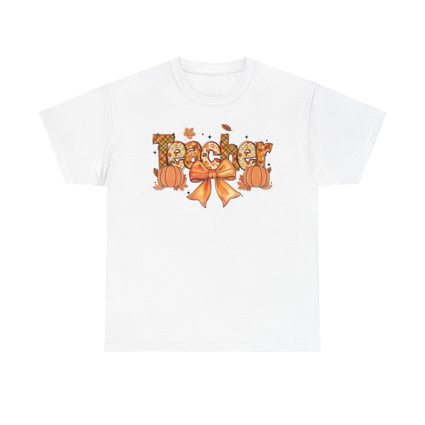 Charming Teacher Tee: Fall Vibes, Unisex Cotton Shirt, Perfect Gift for Educators, Halloween, Thanksgiving, Back to School