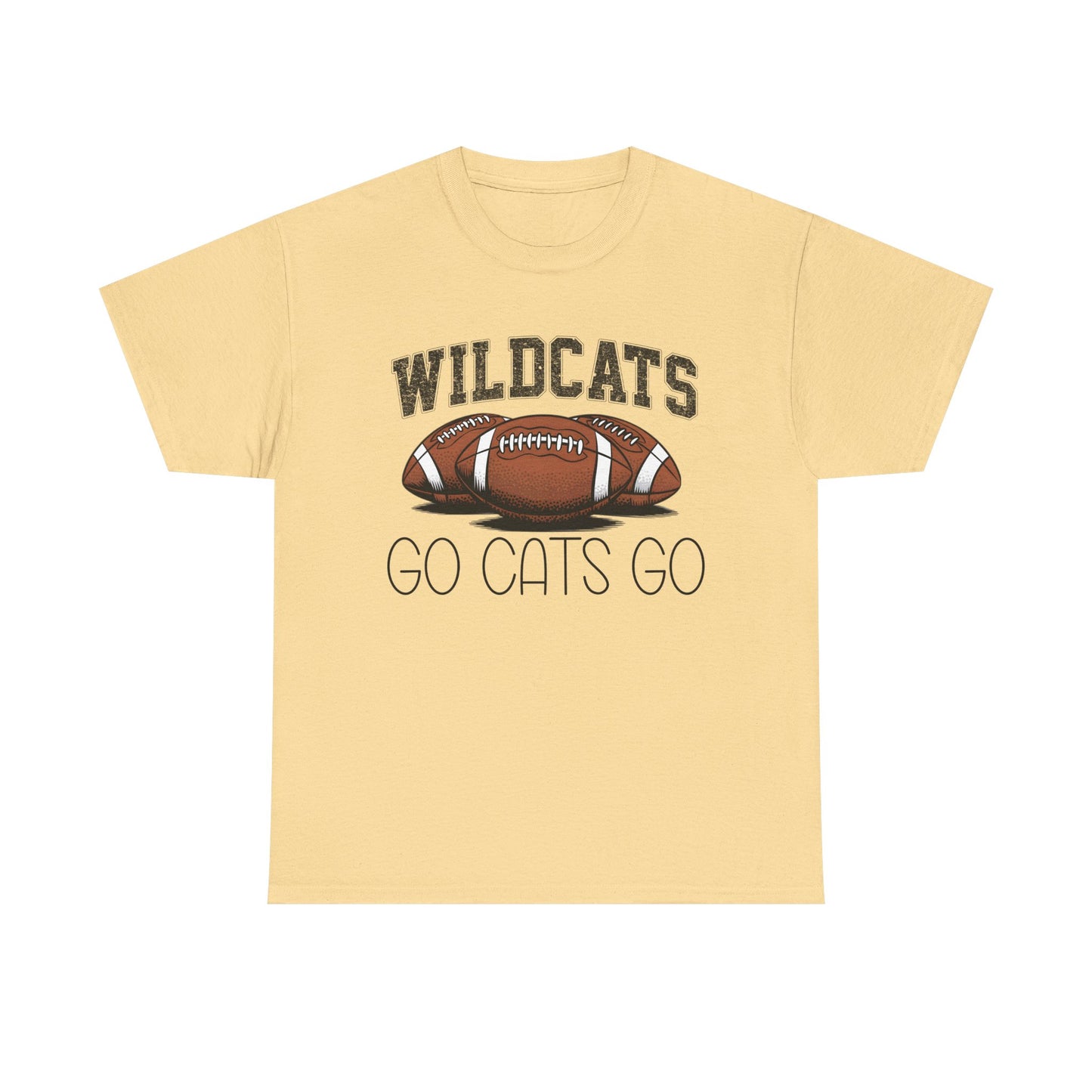 Wildcats Football Spirit Tee - Unisex Heavy Cotton T-Shirt for Fans, Game Day, Tailgating, Sports Events, Gift for Her/Him