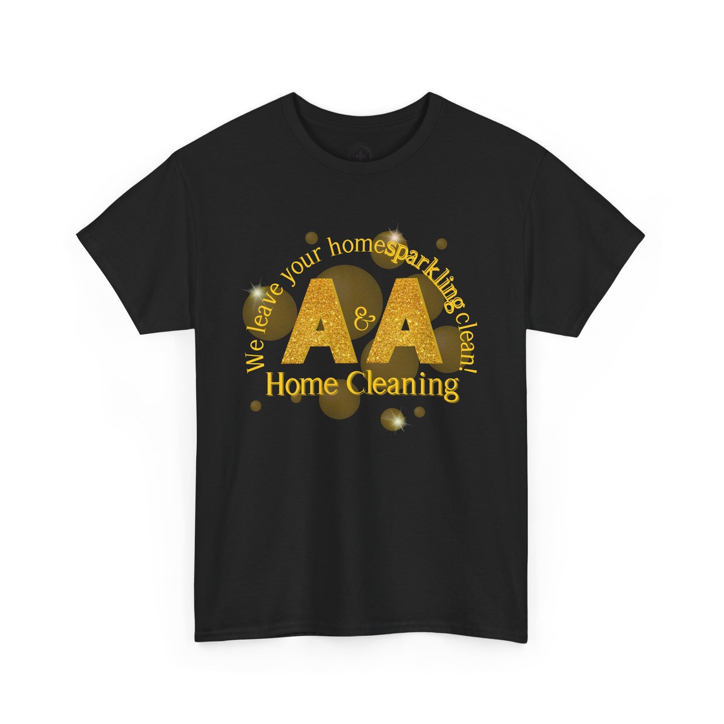 A&A Cleaning Services, Logo, Gold on Purple Crew Neck unisex tshirt, Gildan