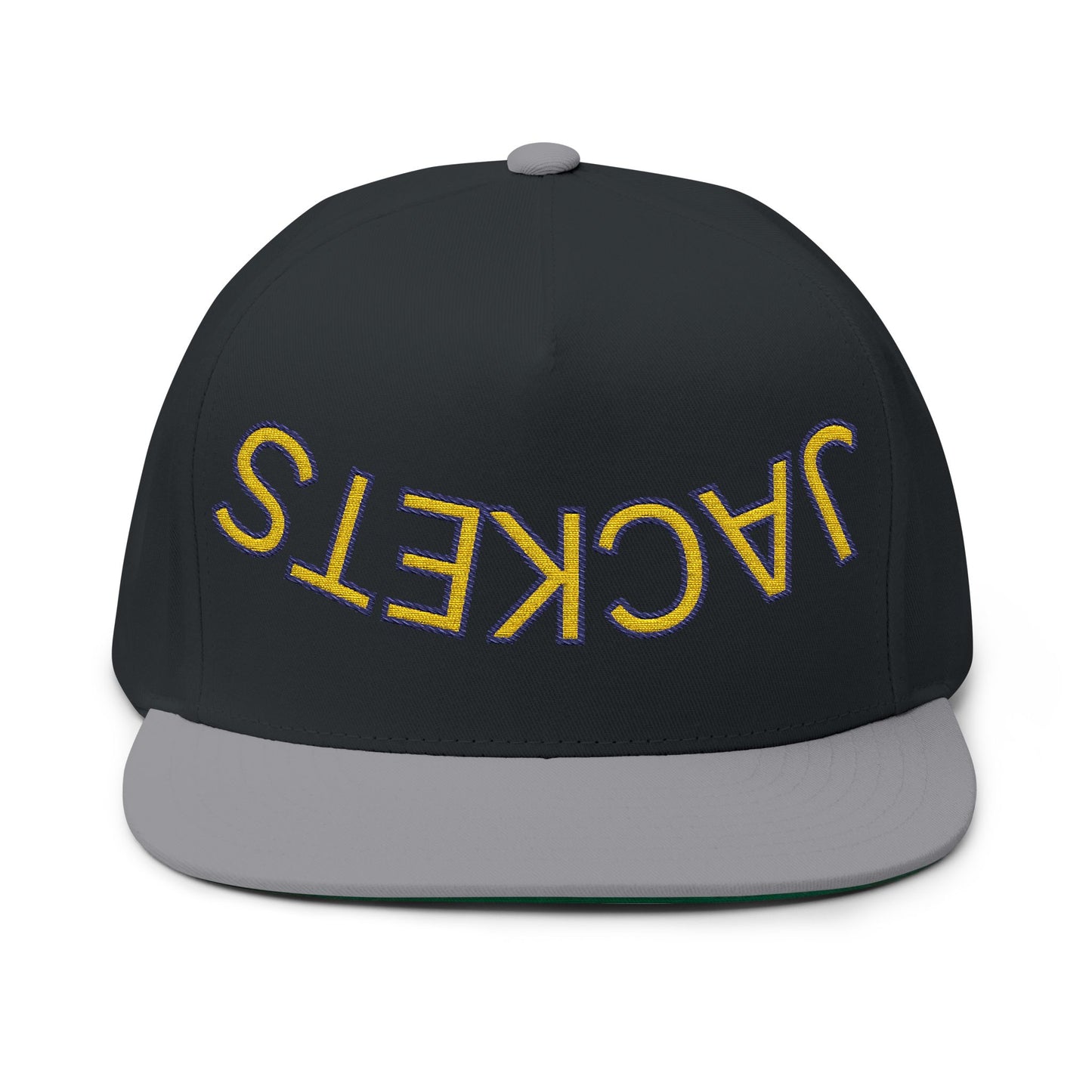 Jackets, Denham Springs, Embroidered Flat Bill Cap - Stylish Snapback Hat for Trendsetters, Summer Festivals, Gift Idea, Casual Wear, Street Fashion