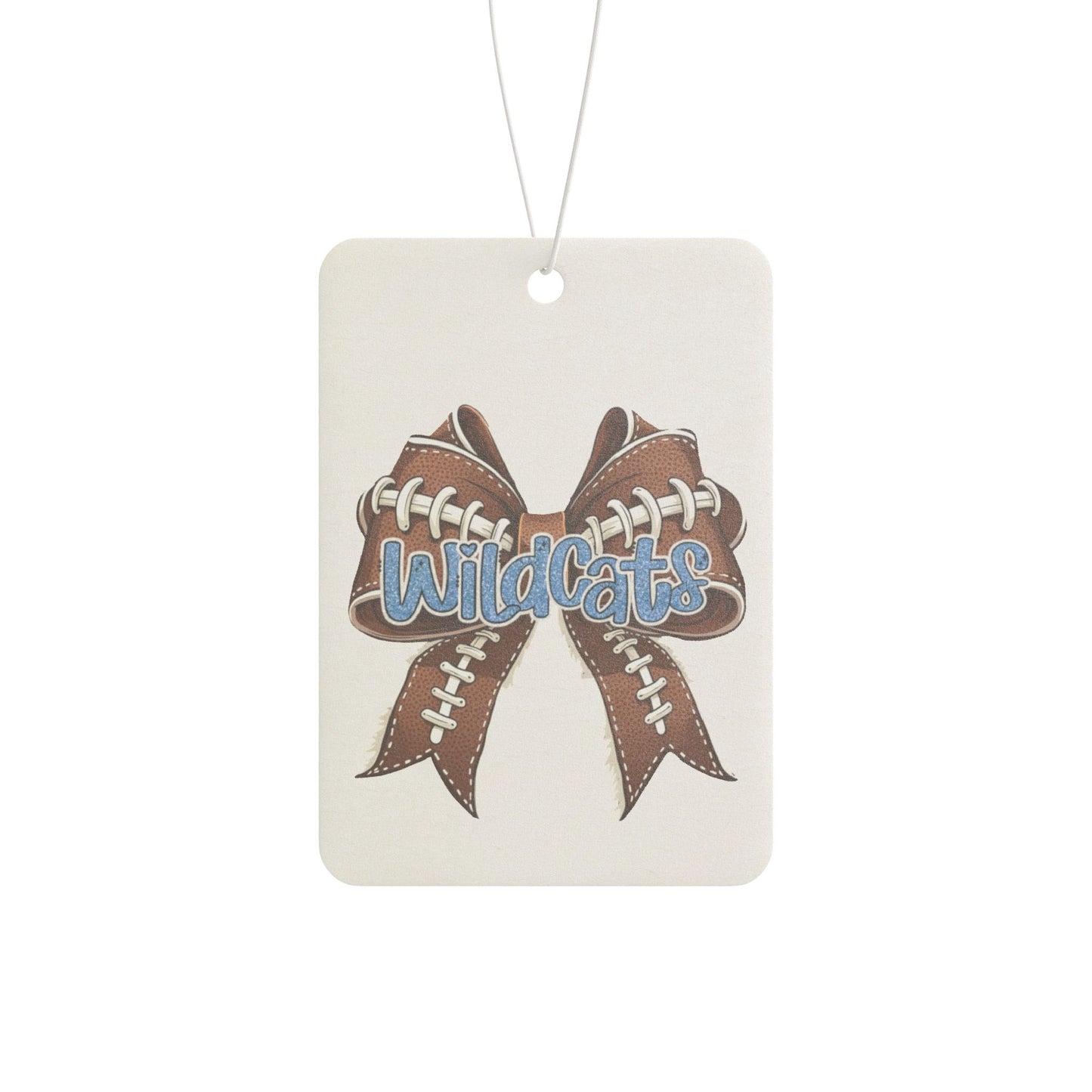 Blue Glitter Wildcats, Football Bow Car Air Freshener with Custom Design, Cute Home Fragrance Tag, Unique Gift for Car Lovers,