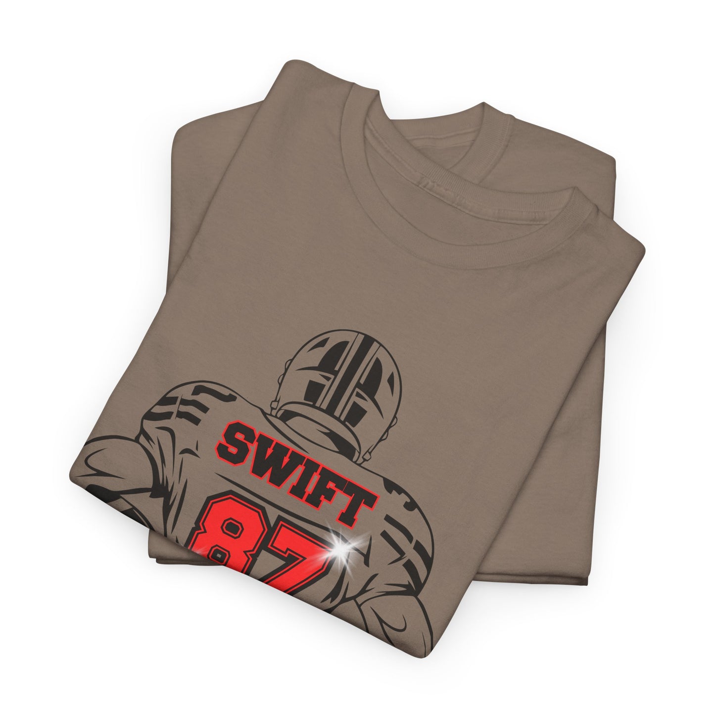 Swift 87 Unisex Heavy Cotton Tee, Football Fan Shirt, KC Chiefs, Kelce, Swiftie, Engaged