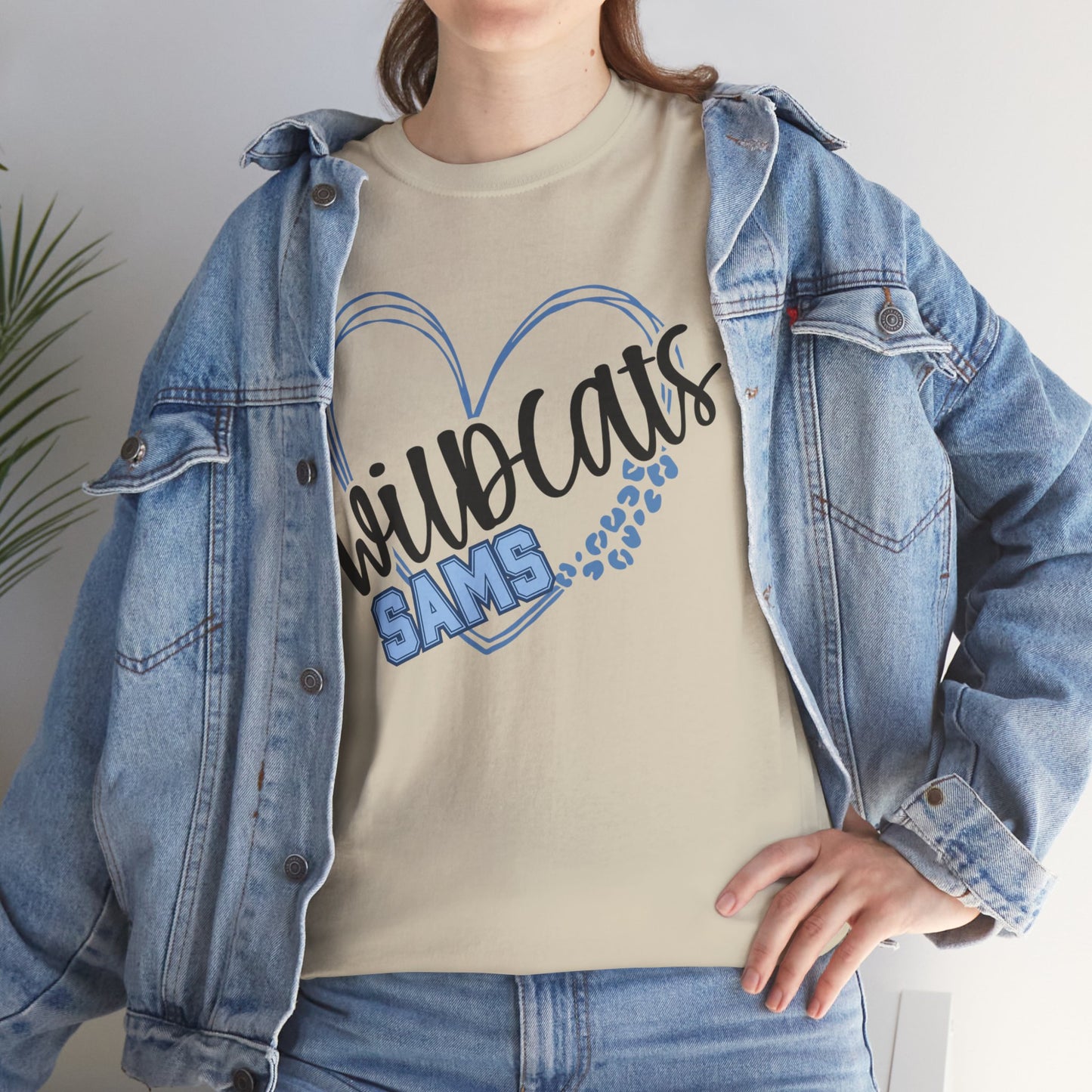 SAMS Wildcats Love Unisex Tee, Cute Cotton Shirt, School Spirit Apparel, Family Gatherings, Casual Wear, Gift for Students, Personalized Designs
