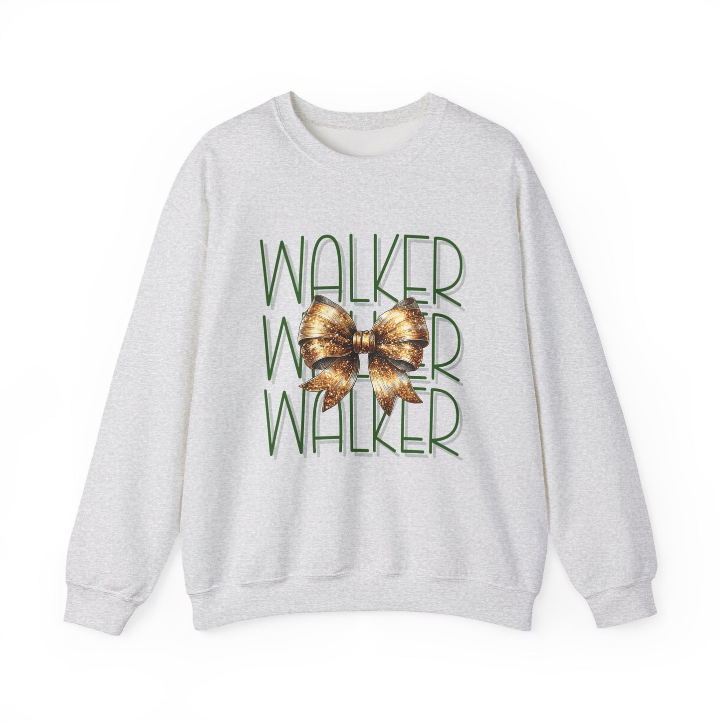 Stylish Crewneck Sweatshirt with Bow Design, Walker, Louisiana, Wildcats, Stacked Walker