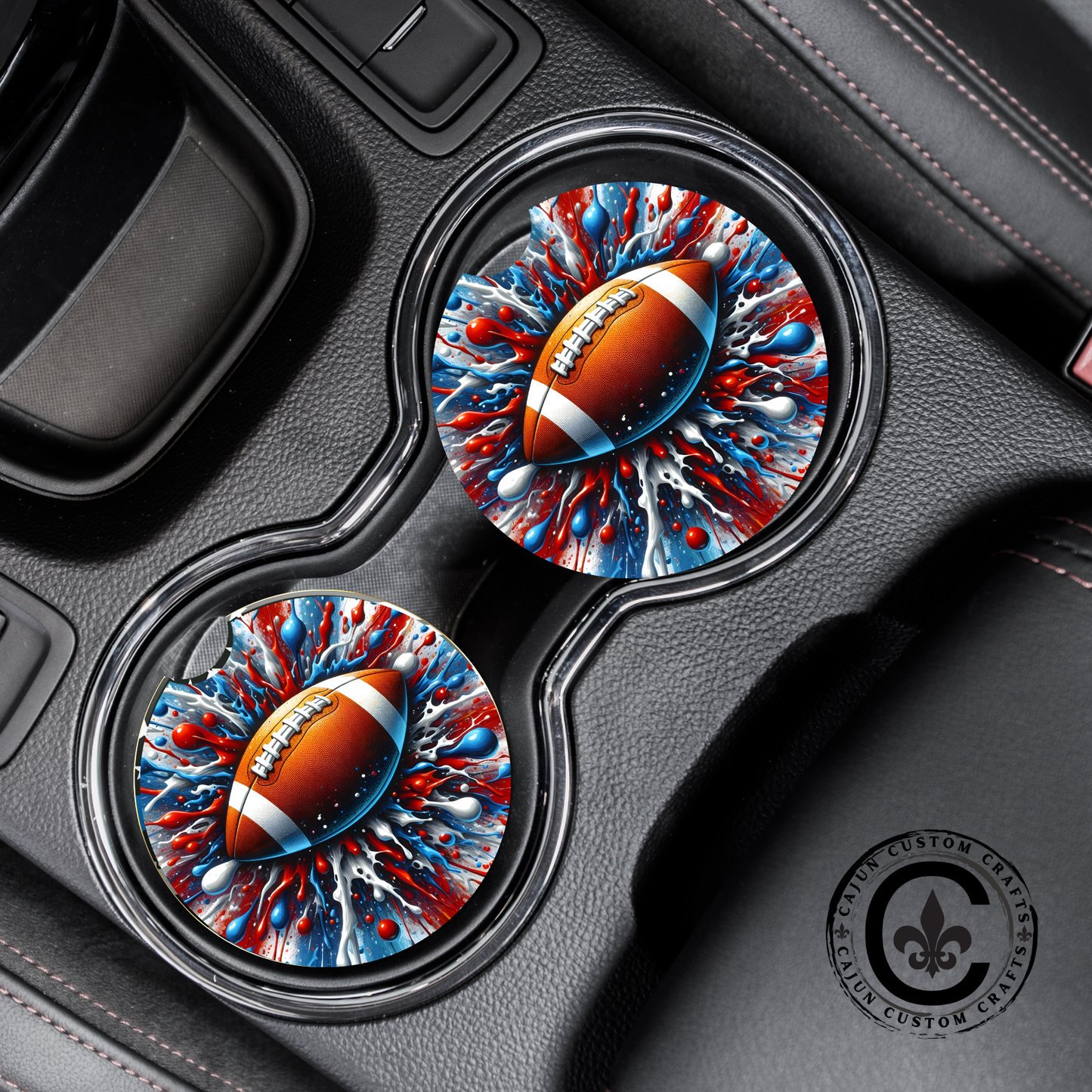 Football, Burst, Americana Car Coaster