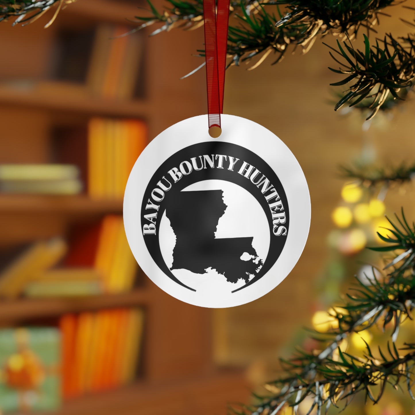 Custom Metal Ornaments for Bayou Bounty Hunters, Unique Gift, Holiday Decor, Personalized Tree Ornaments, Louisiana Gifts, Custom Keepsakes