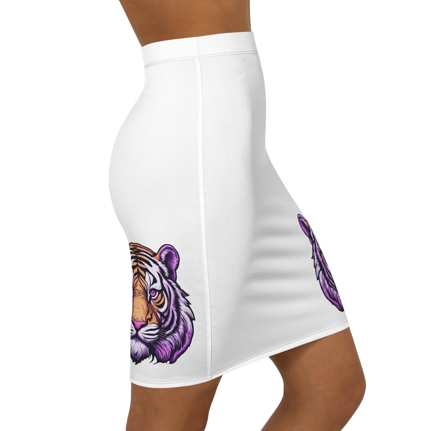 Purple Tiger Women's Pencil Skirt, Stylish Skirt for Office, Fun Night Out, Geaux LSU Tigers!
