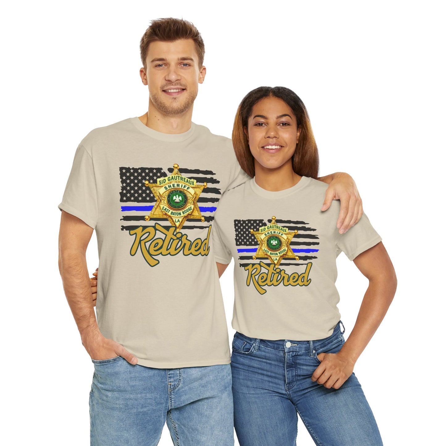EBRSO Badge Retired Sheriff Heavy Cotton Tee, Unisex Tee, Law Enforcement Gift, Retirement Celebration T-shirt