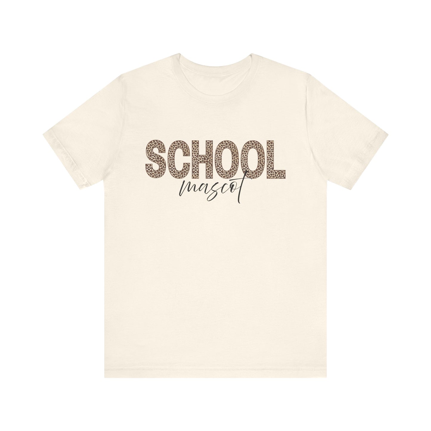 Leopard Custom School and Mascot School Spirit Tee | Unisex Short Sleeve T-Shirt for Back to School, Teachers, Students, Graduation, School Events