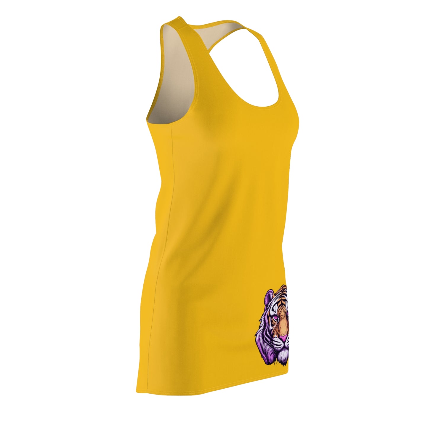 Women's Tiger Print Racerback Dress, Summer Dress, Bohemian Style Dress, Festival Outfit, Casual Wear, Cute Dress for Animal Lovers