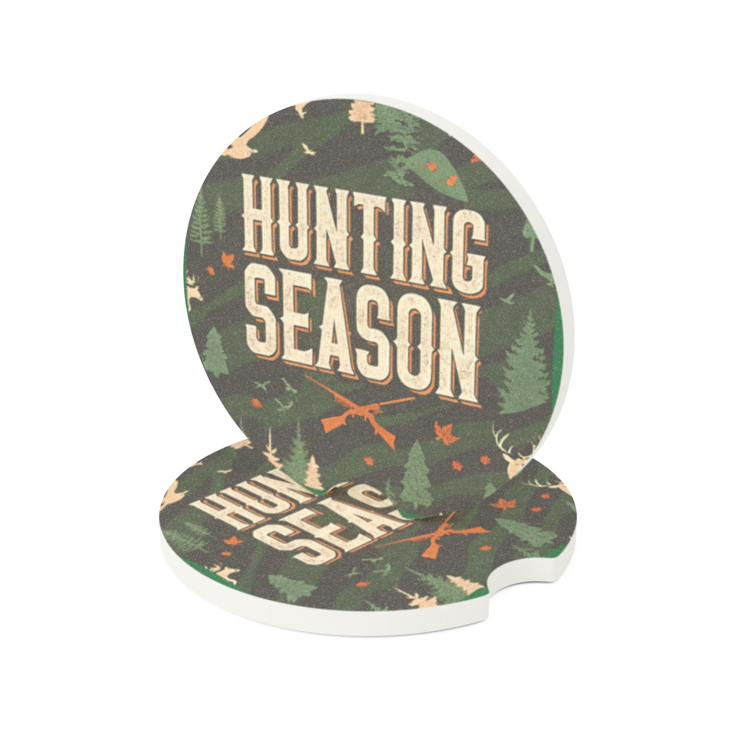 Hunting Season Car Coaster, Rustic Auto Drink Holder,