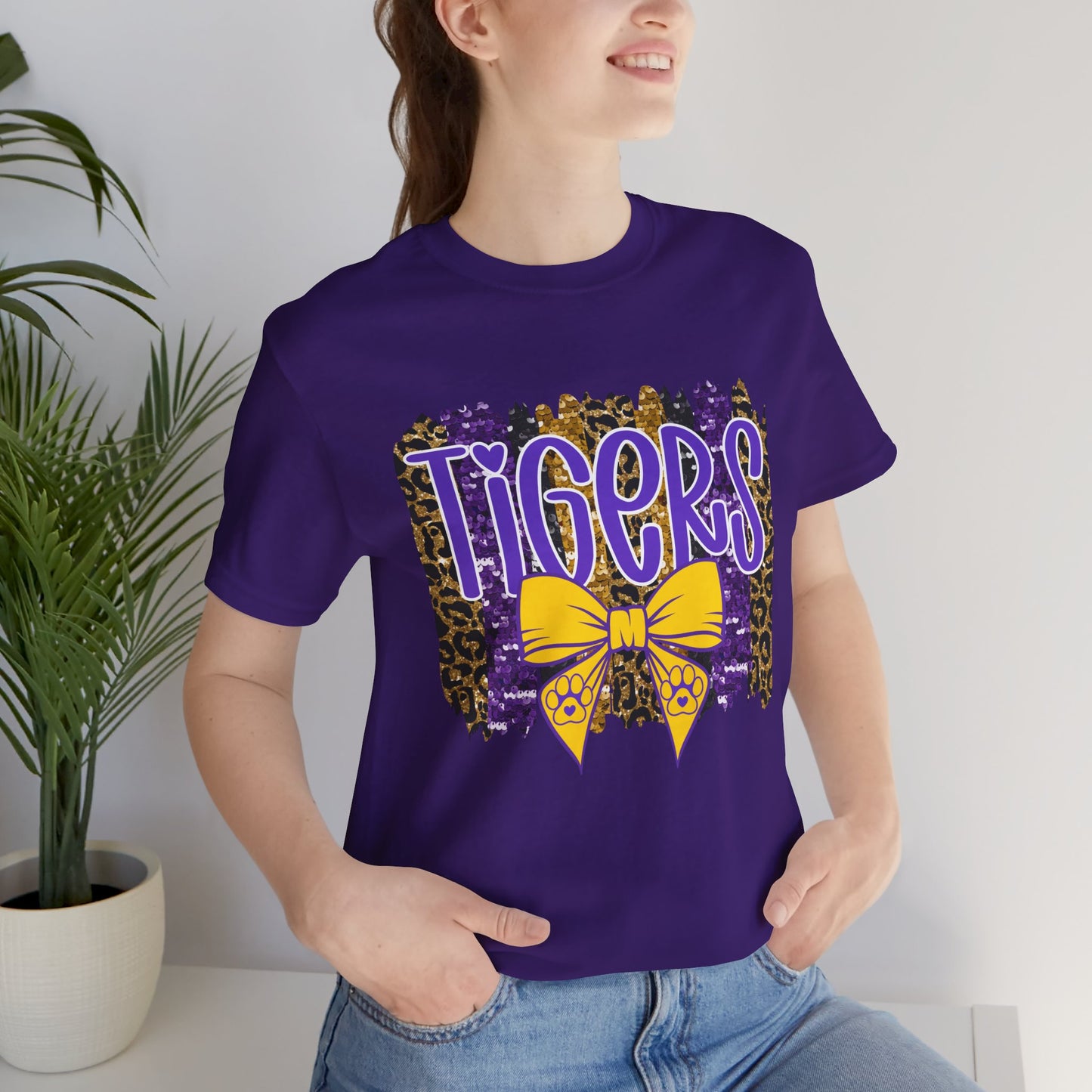 Tigers T-Shirt, Unisex Graphic Tee, Tiger Stripes, Game Day, LSU