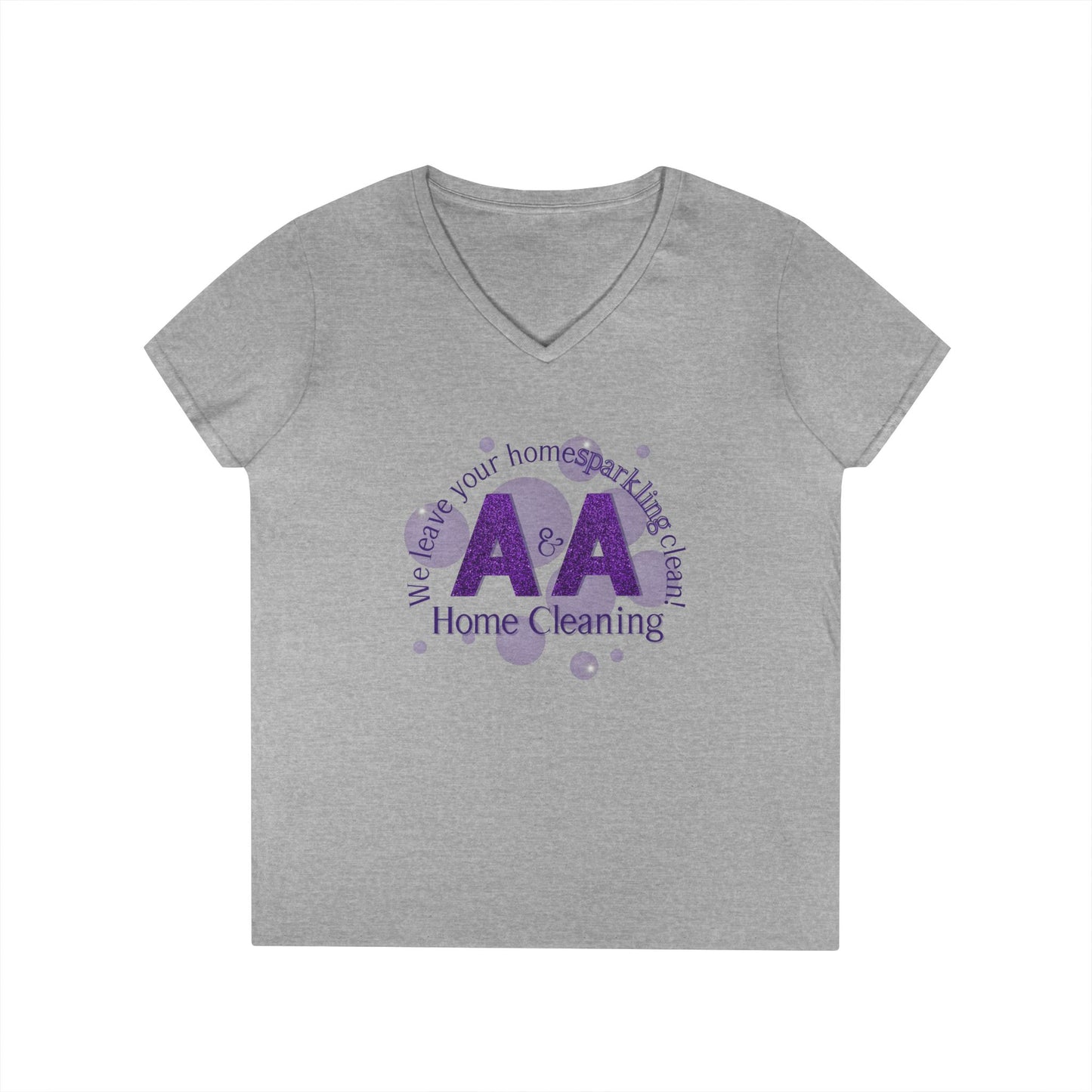 A&A, Purple Logo on a 2nd style vneck, Gildan