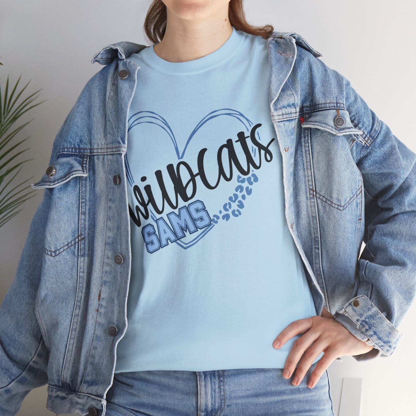 SAMS Wildcats Love Unisex Tee, Cute Cotton Shirt, School Spirit Apparel, Family Gatherings, Casual Wear, Gift for Students, Personalized Designs