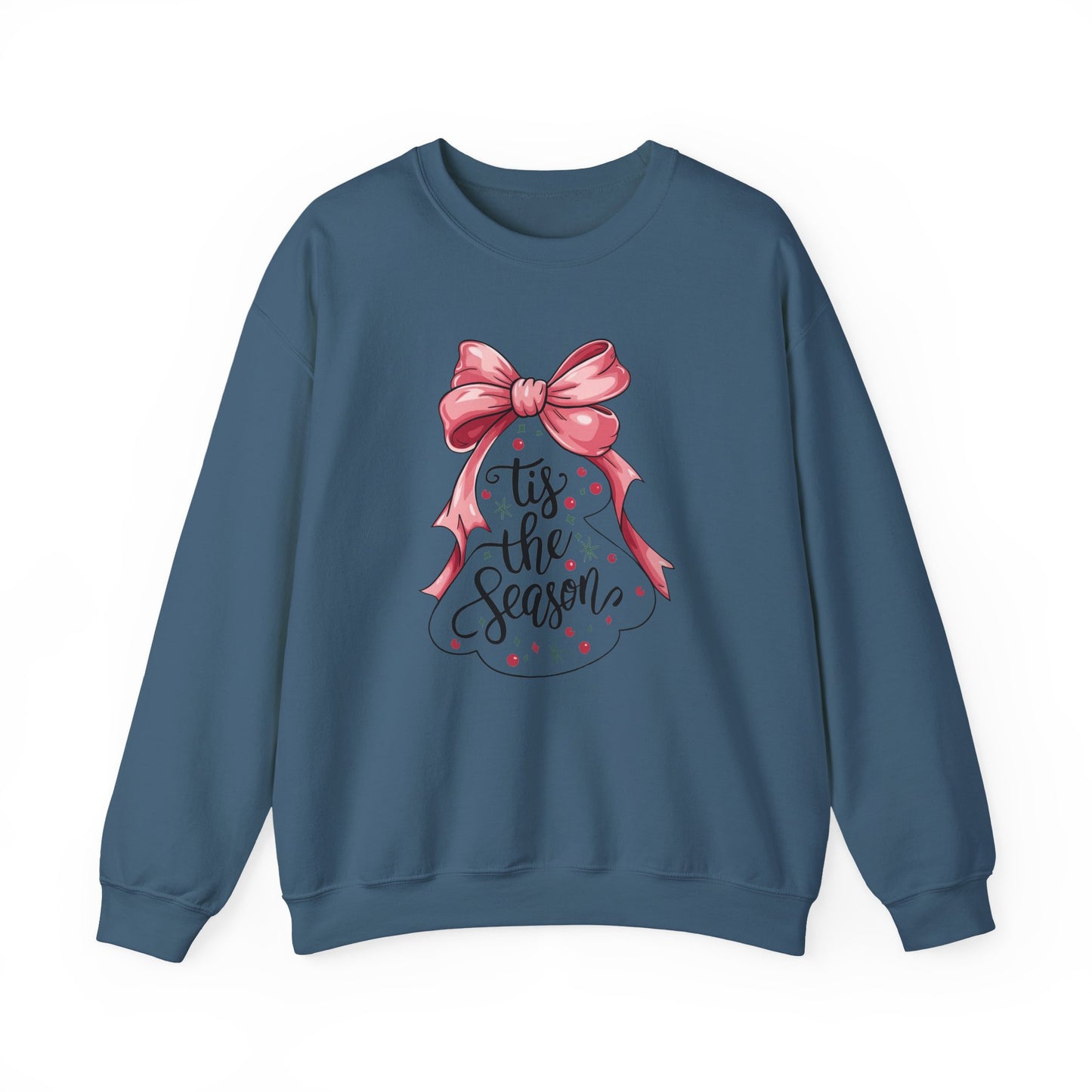 Festive Holiday Crewneck Sweatshirt - 'Tis the Season, Christmas Gift, Cozy Apparel, Winter Wear, Unisex Fashion