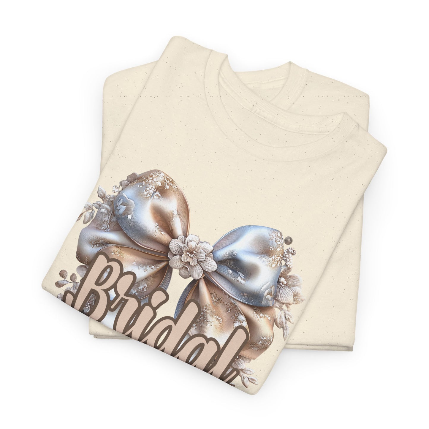 Bridal Party Bow Unisex Heavy Cotton Tee, Wedding Gift, Bridal Shower Tee, Engagement Outfit, Bachelorette Party Apparel