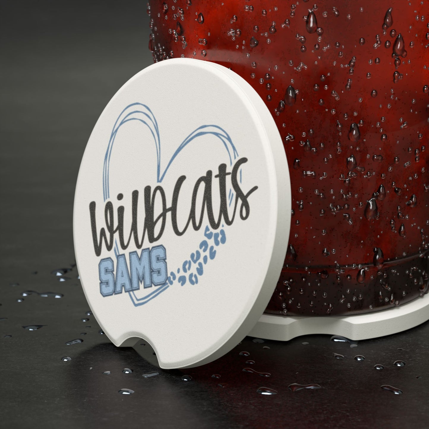 St Amant Middle School Wildcats Soapstone Car Coaster | Vehicle Accessory, Car Gift, Home Decor, Unique Gift, Wildcat Pride