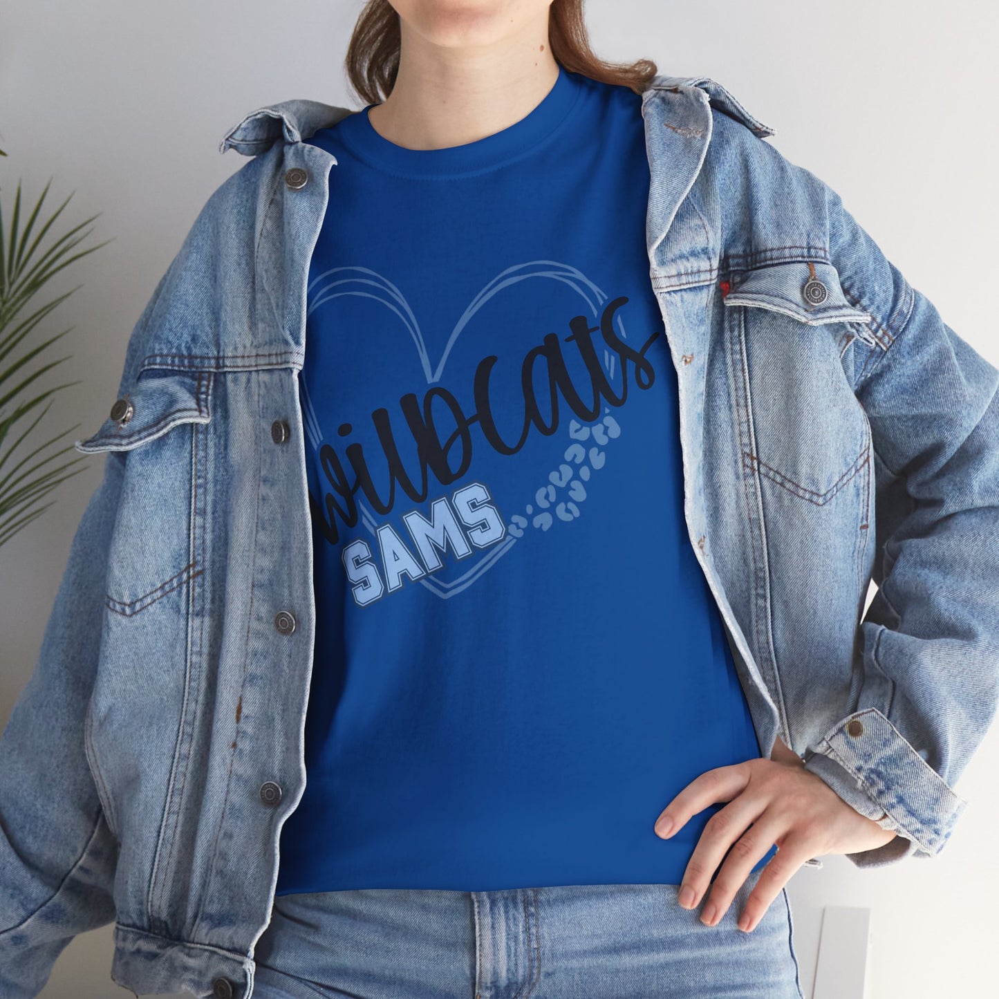 SAMS Wildcats Love Unisex Tee, Cute Cotton Shirt, School Spirit Apparel, Family Gatherings, Casual Wear, Gift for Students, Personalized Designs