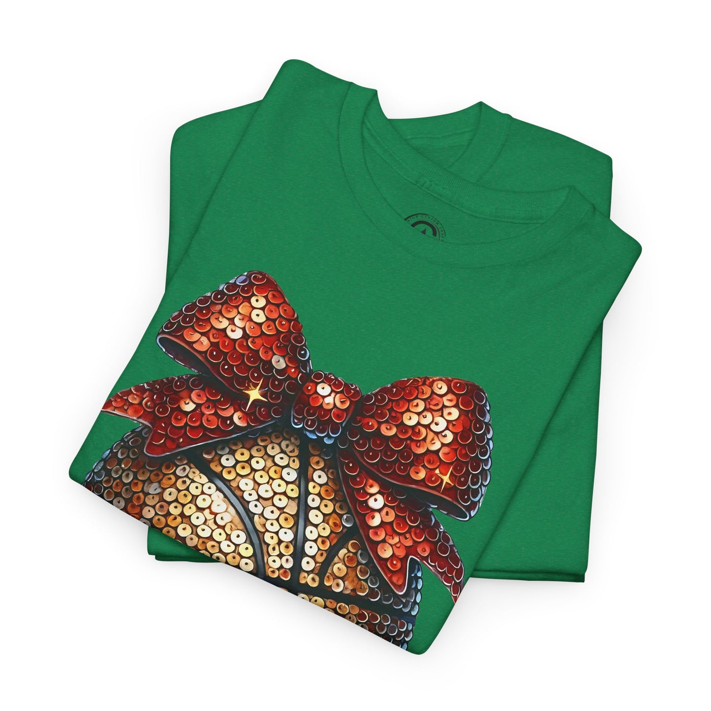 Basketball Glitter with a Bow Tee: Unisex Heavy Cotton Shirt for Sports Lovers, Gift, Basketball Fans
