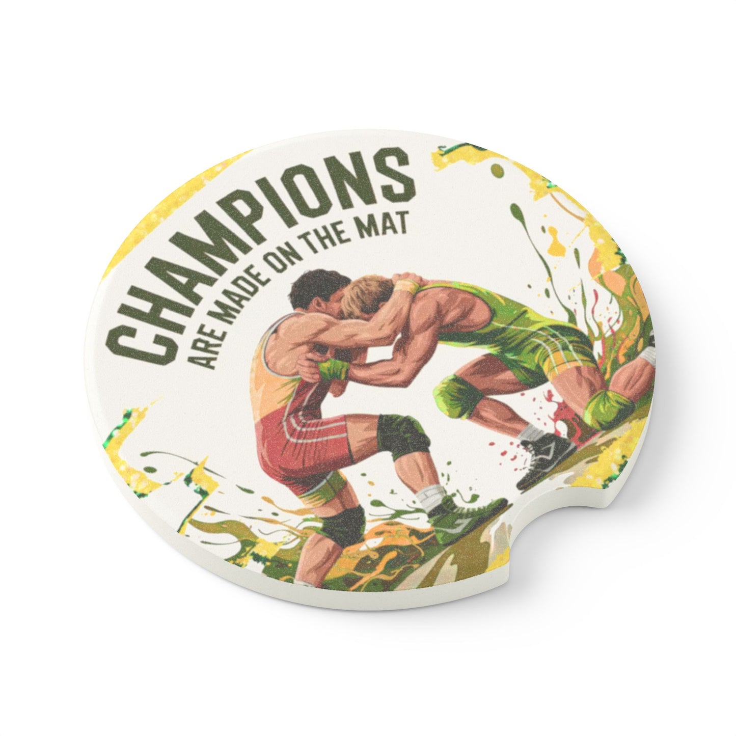 Champions Are Made Car Coaster, Soapstone Coaster for Car, Wrestling Gifts, Sports Themed Decor, Home and Auto Accessories