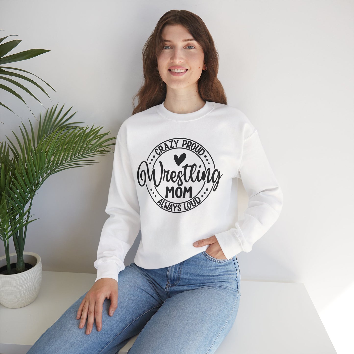 Crazy Loud Wrestling Mom Sweatshirt | Unisex Crewneck | Game Day Apparel, Sports Hoodie, Relaxed Fit, Fan Gear,