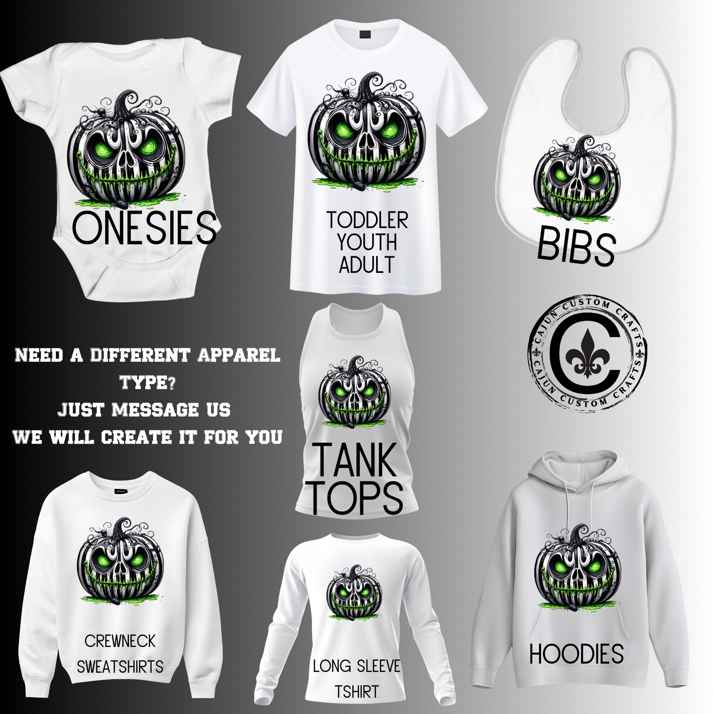 Black and White Striped, Spooky Pumpkin Face