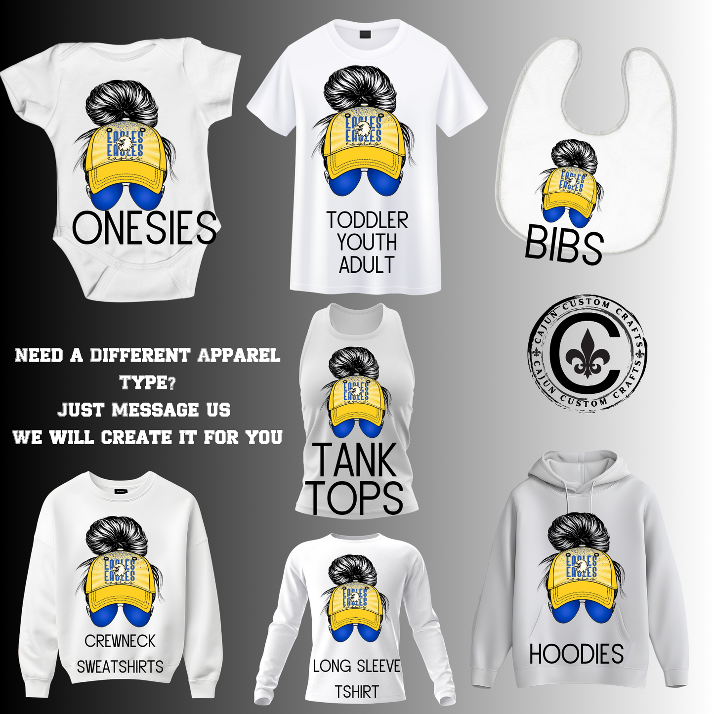 Messy Mom Bun, Cap and sunglasses, Live Oak Eagles