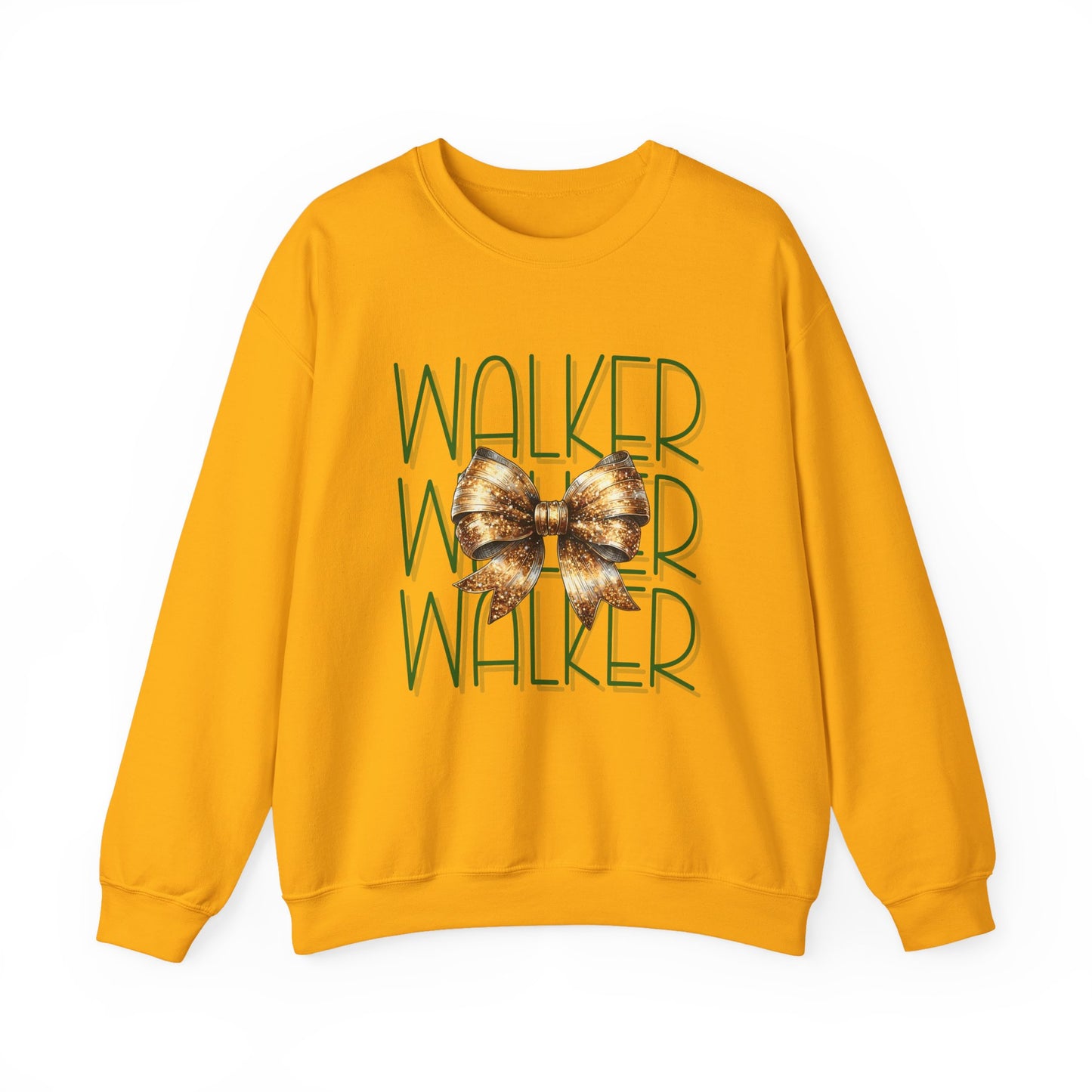 Stylish Crewneck Sweatshirt with Bow Design, Walker, Louisiana, Wildcats, Stacked Walker