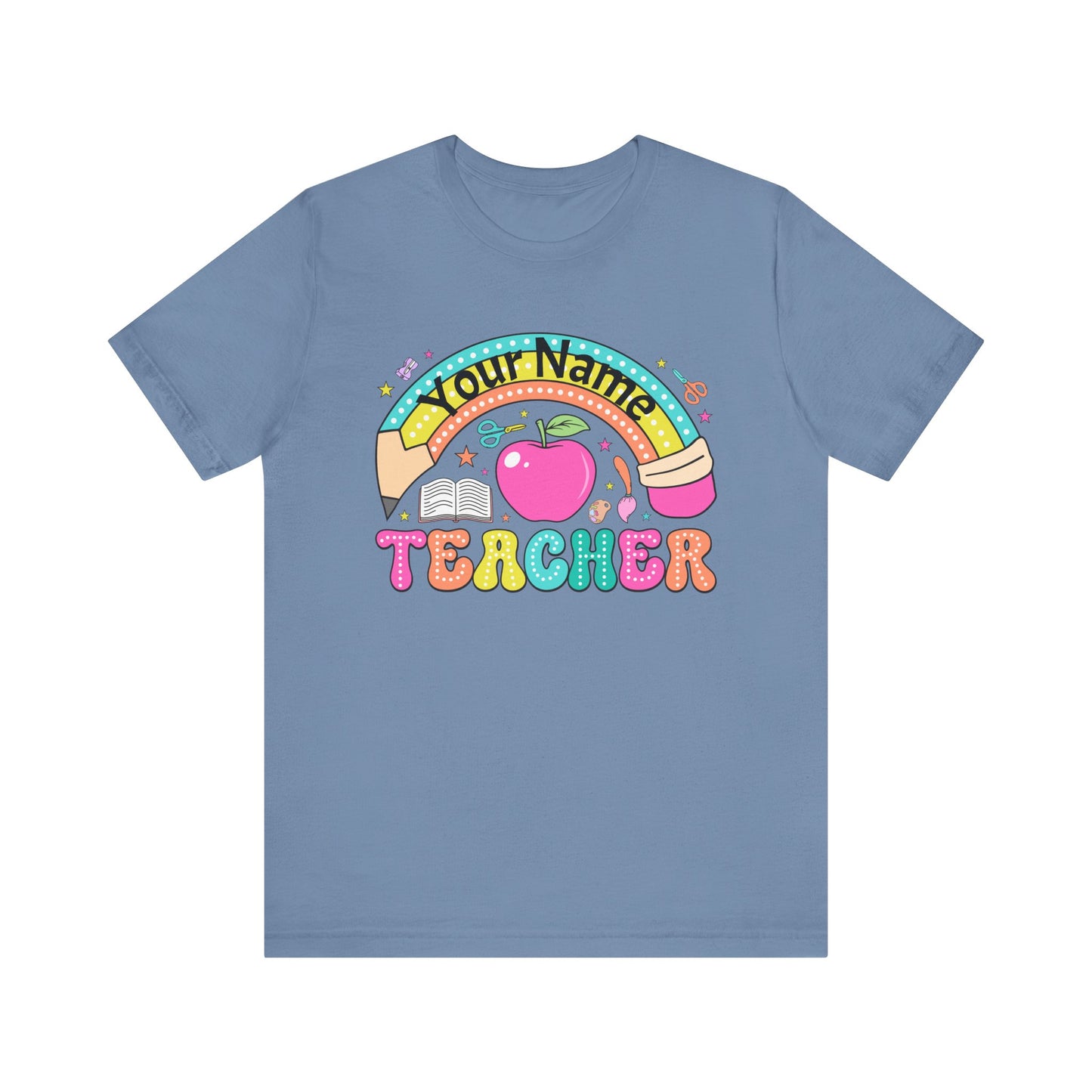 Personalized Teacher T-Shirt, Cute Teacher Gift, Back to School Shirt, Apparel, Custom Name Tee