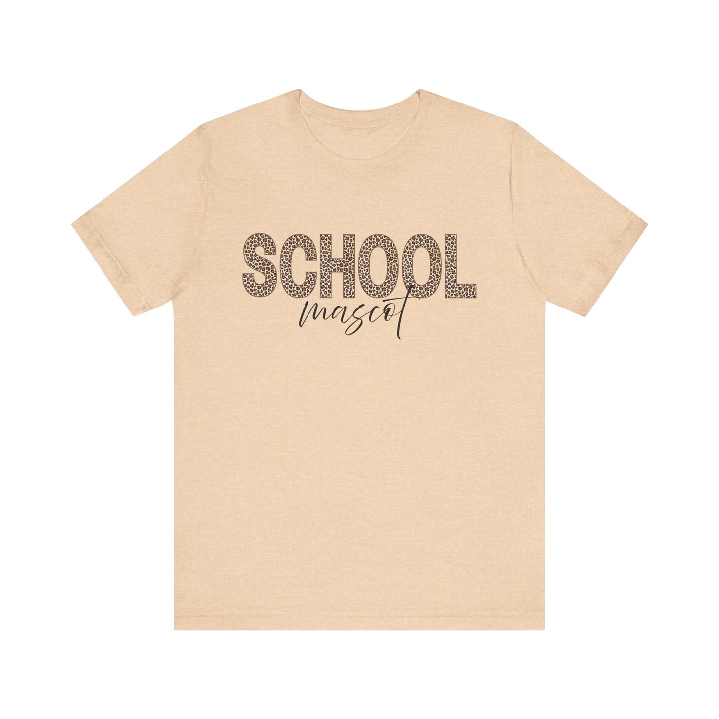 Leopard Custom School and Mascot School Spirit Tee | Unisex Short Sleeve T-Shirt for Back to School, Teachers, Students, Graduation, School Events