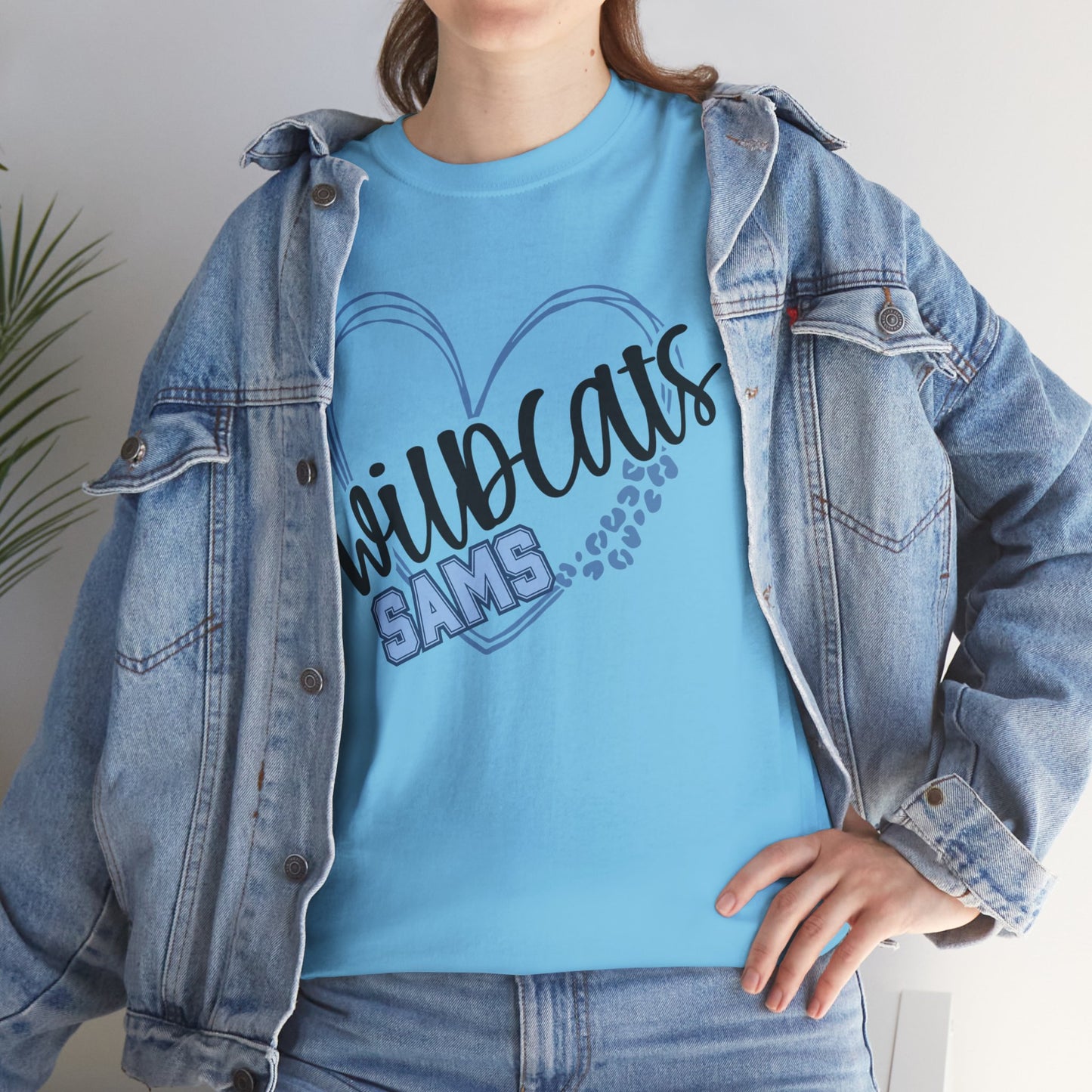SAMS Wildcats Love Unisex Tee, Cute Cotton Shirt, School Spirit Apparel, Family Gatherings, Casual Wear, Gift for Students, Personalized Designs