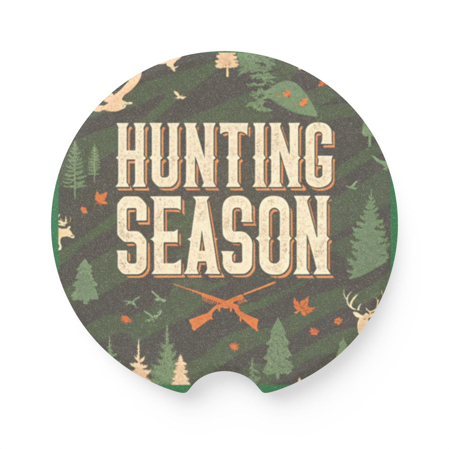 Hunting Season Car Coaster, Rustic Auto Drink Holder,