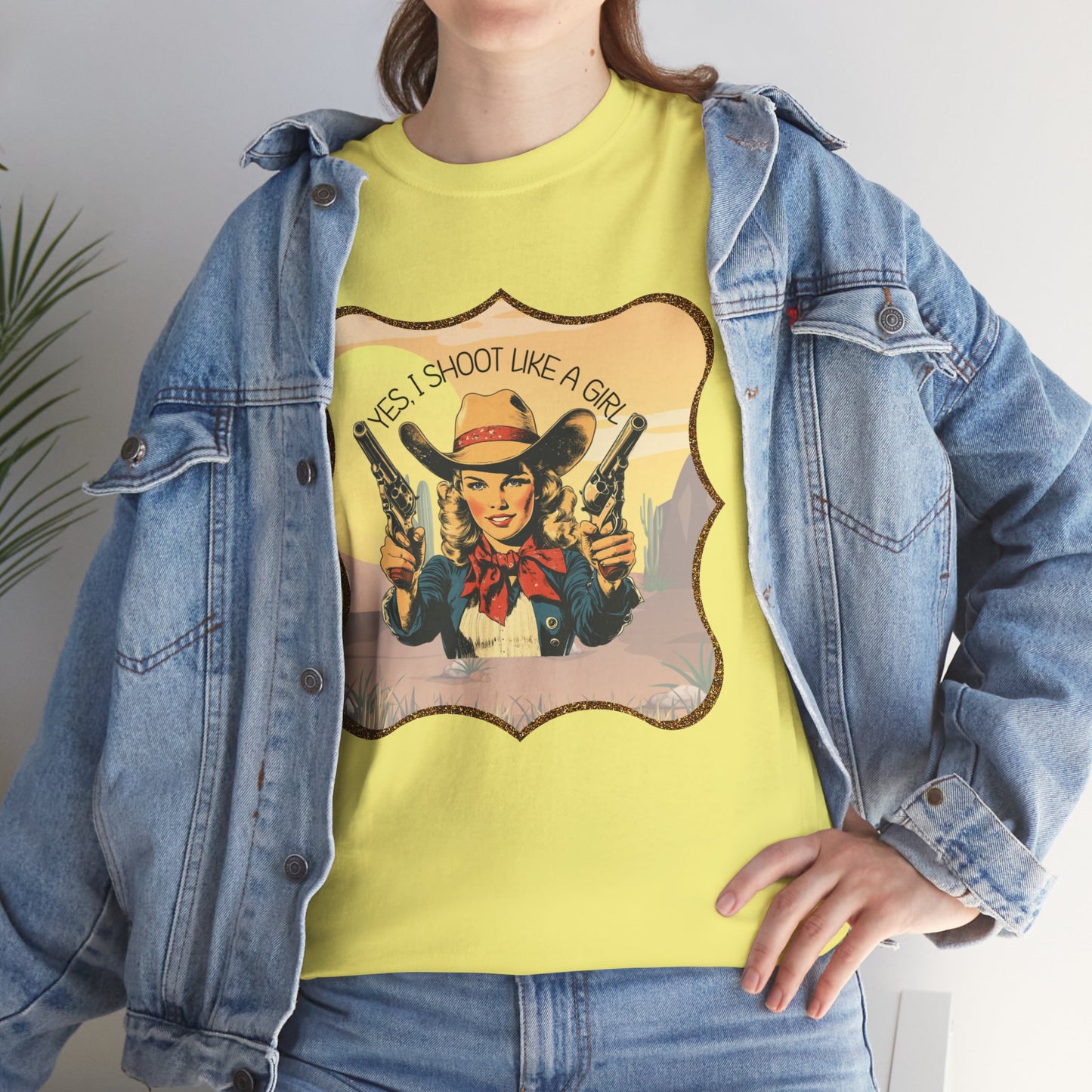 Personalized, Western Style Graphic Tee - "Yes, I Shoot Like A Girl", Cowgirl Shirt, Gift for Her, Feminist Apparel, Casualwear, Rodeo Outfit