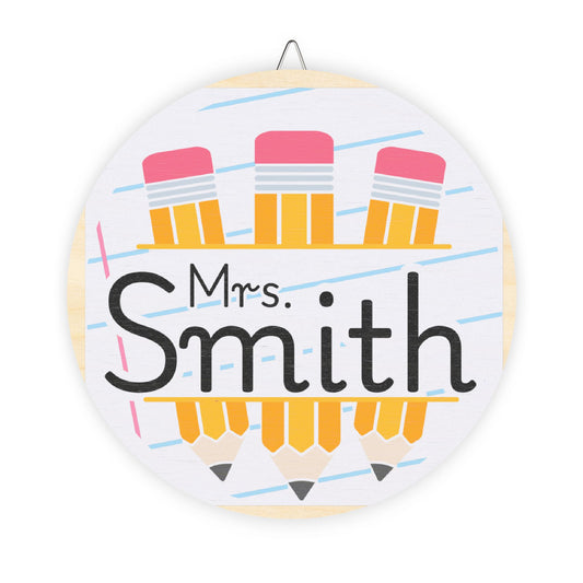 Personalized, Back to School, Teacher Door, Decor, Sign, Wreath, Wooden Door Hanger