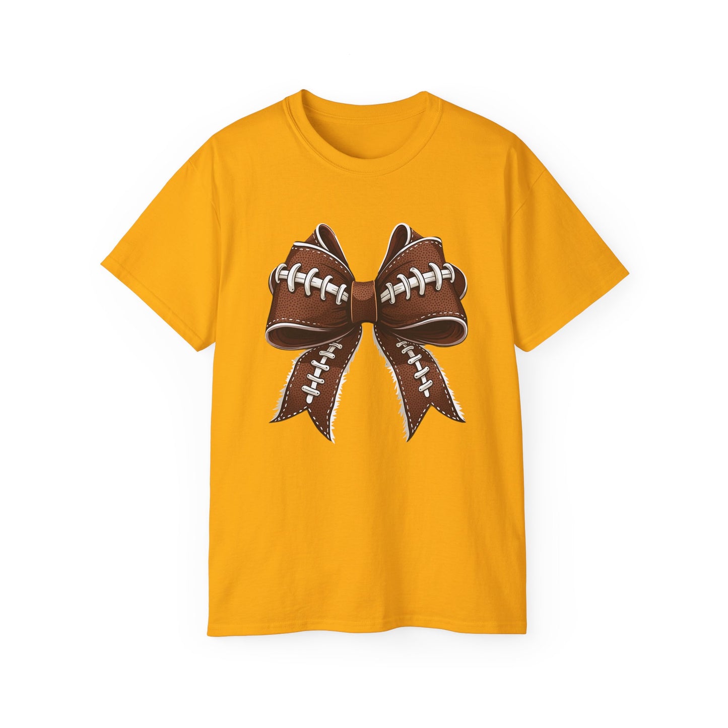 LSU Gold Day, Football bow, Tee, Cute Football T-Shirt, Gift for Sports Lovers, Unique Football Apparel, Casual Everyday Wear