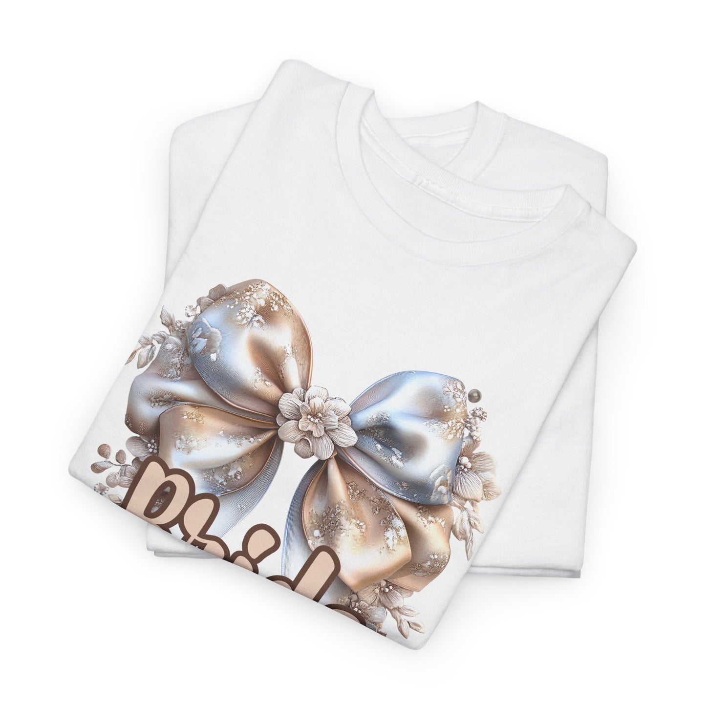 Bride Bow Unisex Heavy Cotton Tee, Wedding Gift, Bridal Shower Tee, Engagement Outfit, Bachelorette Party Apparel