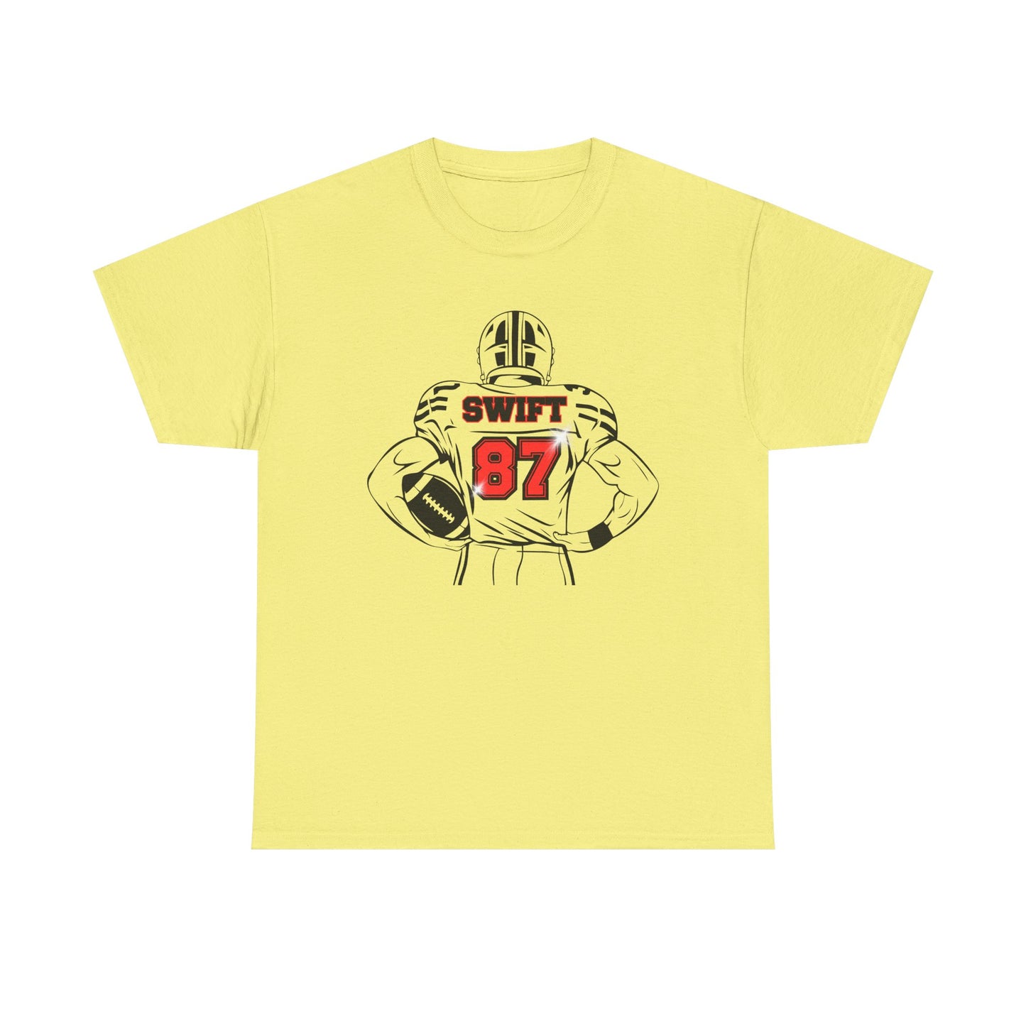 Swift 87 Unisex Heavy Cotton Tee, Football Fan Shirt, KC Chiefs, Kelce, Swiftie, Engaged