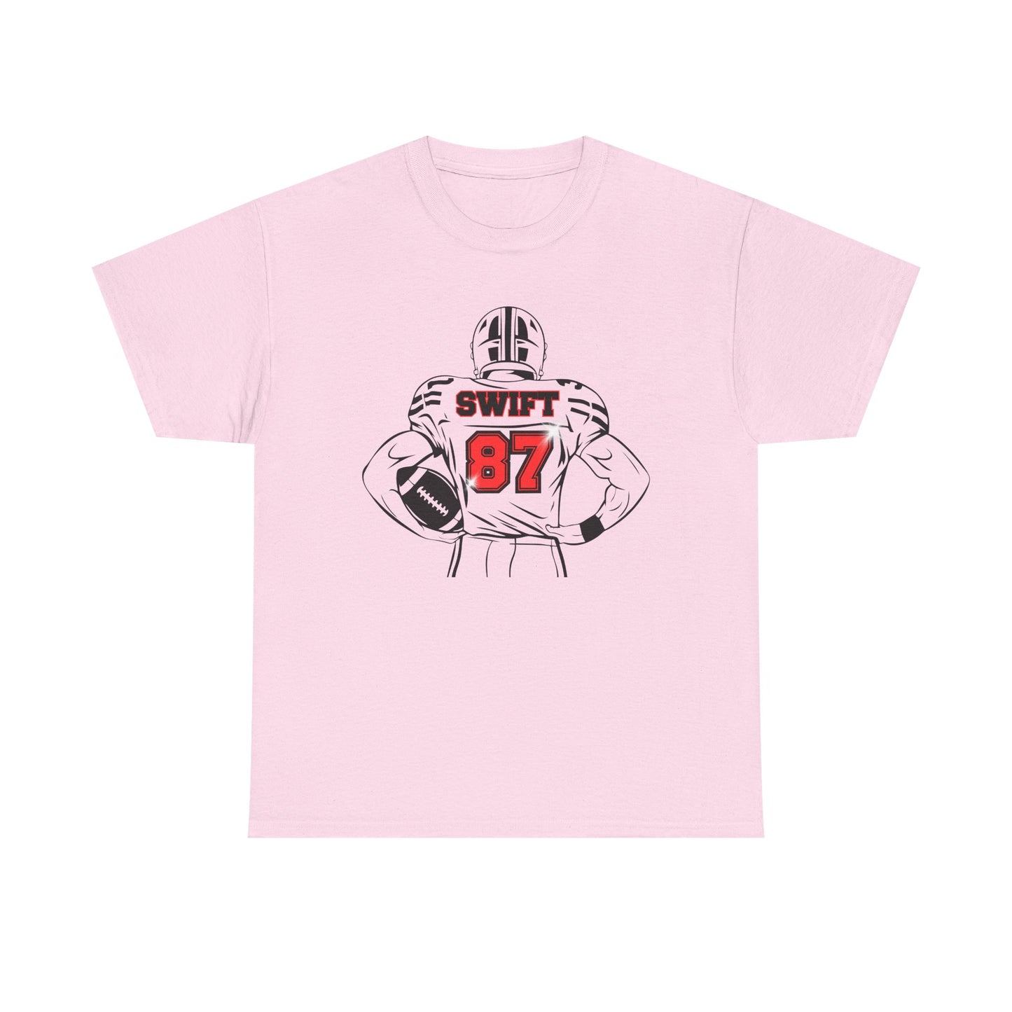 Swift 87 Unisex Heavy Cotton Tee, Football Fan Shirt, KC Chiefs, Kelce, Swiftie, Engaged