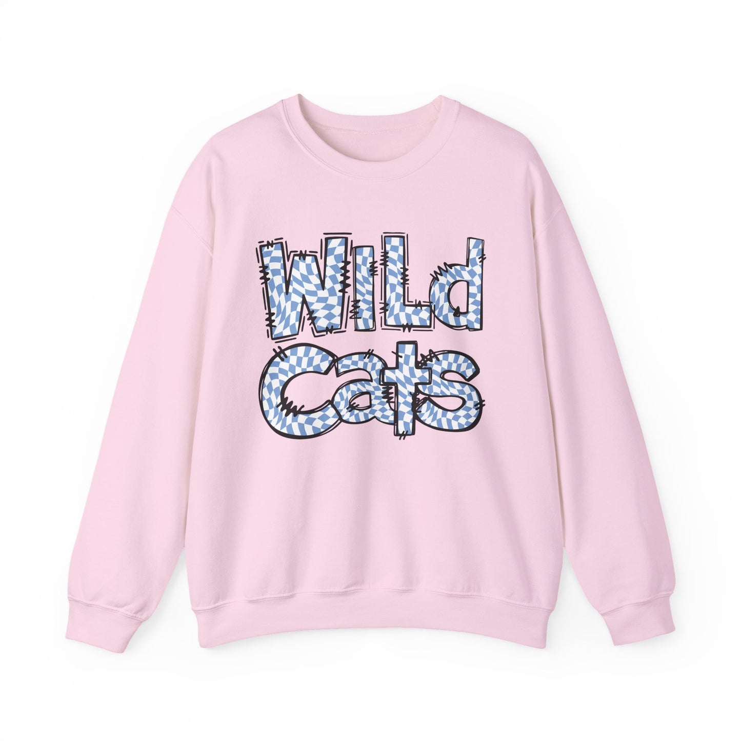 SAMS Wildcats Crewneck Sweatshirt with Heart Design, Comfortable Unisex Sweatshirt, Perfect Gift for School Spirit
